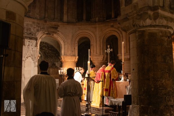 The procession and blessing before the Sarum Mass